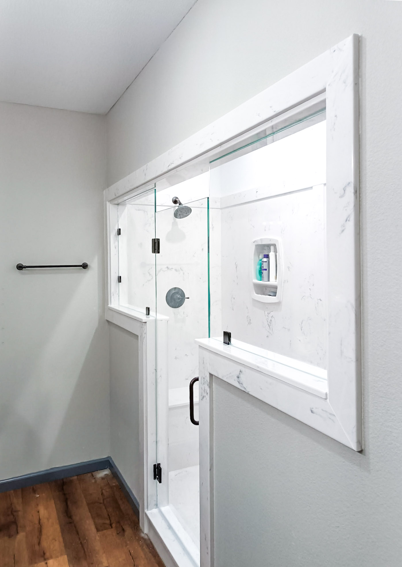 Inline Door with Side Panel installed by Texan Glass in The Woodlands, TX